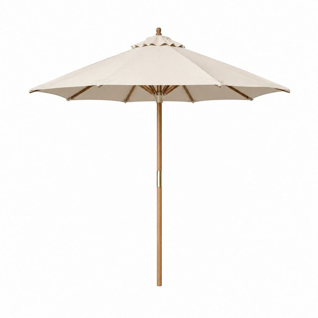 Sonnenschirm Beige Polyester Eukalyptusholz Achteckig Ø 270 cm Höhe 250 cm