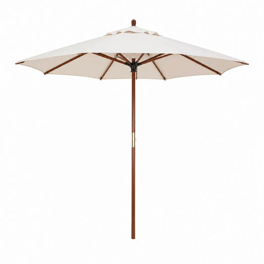 Gartenschirm Cremeweiß Polyester Rund mit Holzmast Ø 300 cm Höhe 250 cm