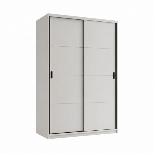 Schwebetürenschrank Grau aus Spanplatte mit Melaminharzbeschichtung 120 x 200 x 60 cm