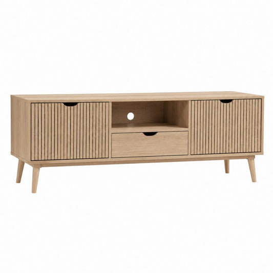 TV Lowboard rechteckig Eichenoptik MDF 140 x 40 x 60 cm