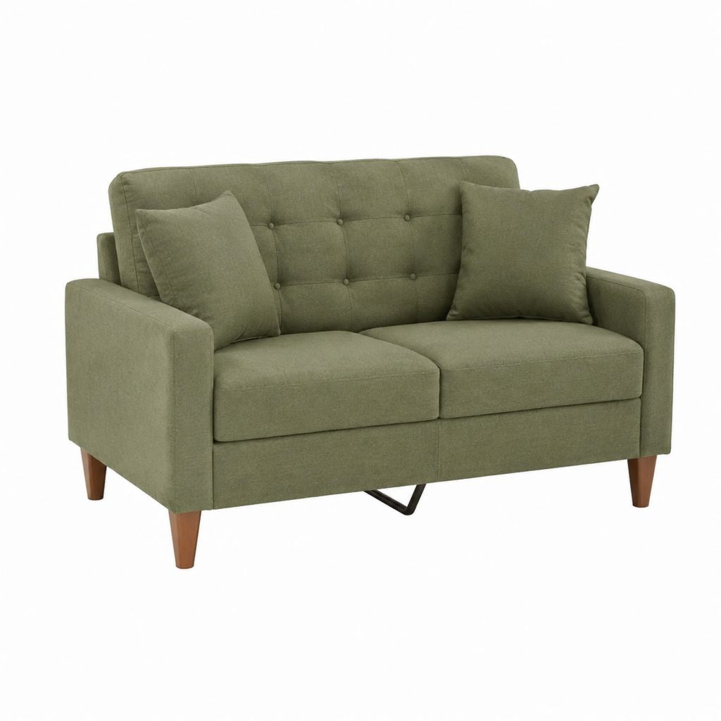 2-Sitzer Sofa olivgrün Polyester rechteckig 145 x 83 x 86 cm