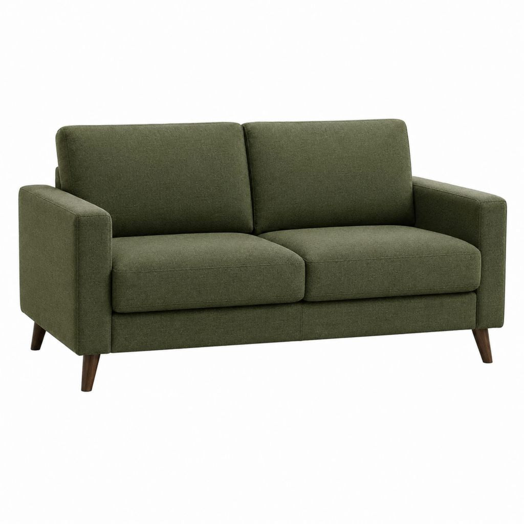 2-Sitzer Sofa Olivgrün Polyester rechteckig 160 x 85 x 85 cm