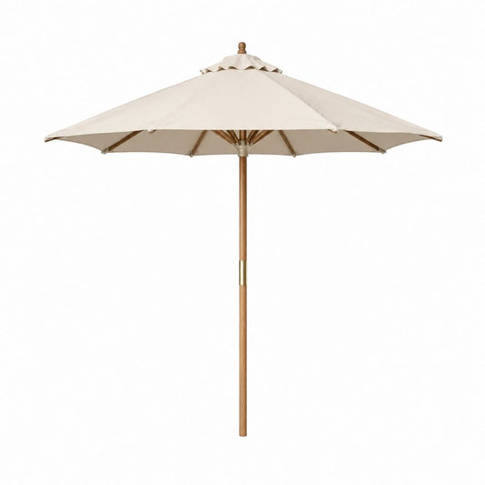 Sonnenschirm Beige Polyester Eukalyptusholz Achteckig Ø 270 cm Höhe 250 cm