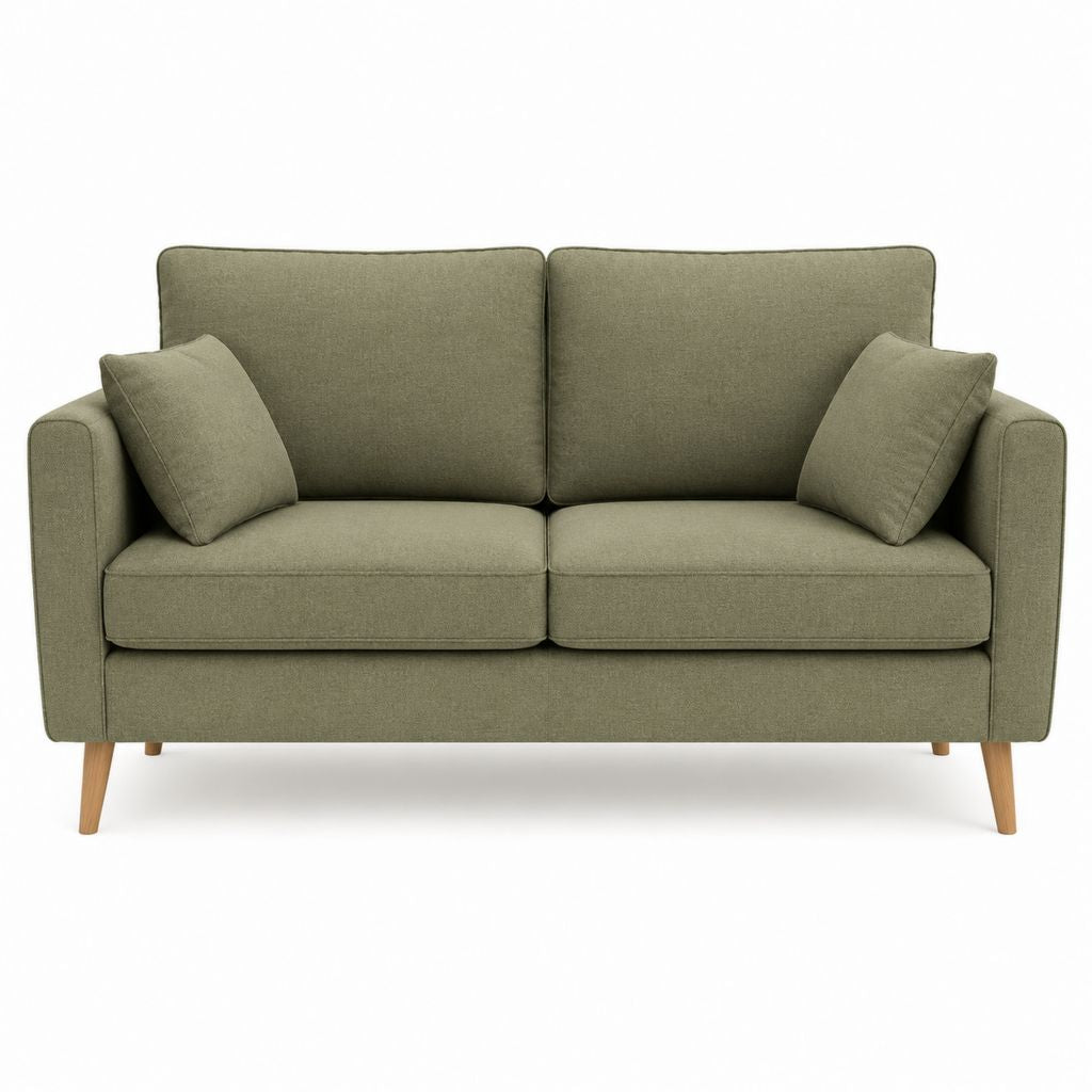 2-Sitzer Sofa Olivgrün Polyester Rechteckig 160 x 85 x 85 cm