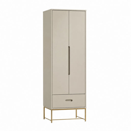 Kleiderschrank 2-türig Beige MDF rechteckig 60 x 40 x 190 cm mit Schublade