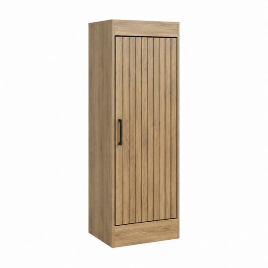 Kleiderschrank Eiche Natur Spanplatte mit Drehtür 60 x 40 x 200 cm