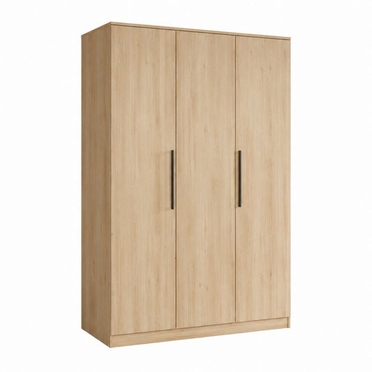 Drehtürenschrank 3-türig Eiche Natur Spanplatte rechteckig 120 x 58 x 200 cm