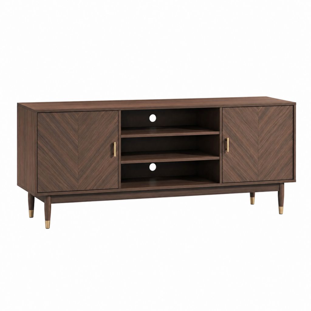 TV-Lowboard Walnussbraun mit Nussbaumfurnier 160 x 40 x 75 cm